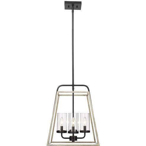 Bonnie 4 Light 15.88 inch Matte Black Grey Wood Indoor Pendant Ceiling Light